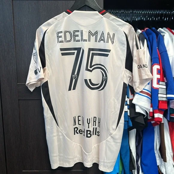 Daniel Edelman New York Red Bulls adidas 2025 Stone Kit Authentic Jersey - Tan - Picture 7 of 7